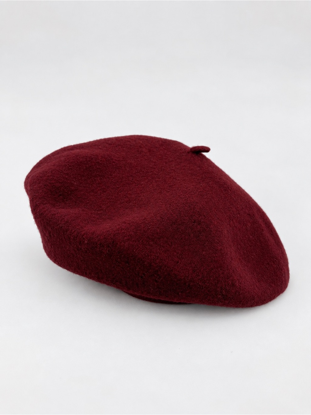 Vintage Lord + Taylor Burgundy Wool Beret Hat Wine Red French Style Satin Lined